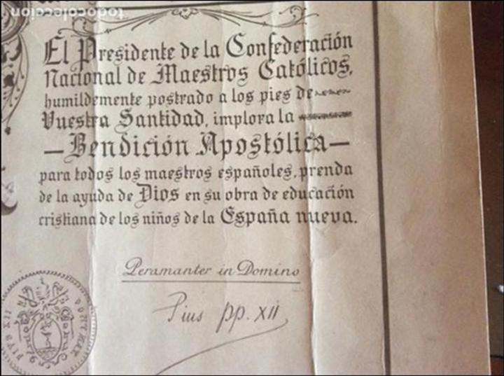 Antig&uuml;edades: Pio XII Bendici&oacute;n apostolica. - Foto 3