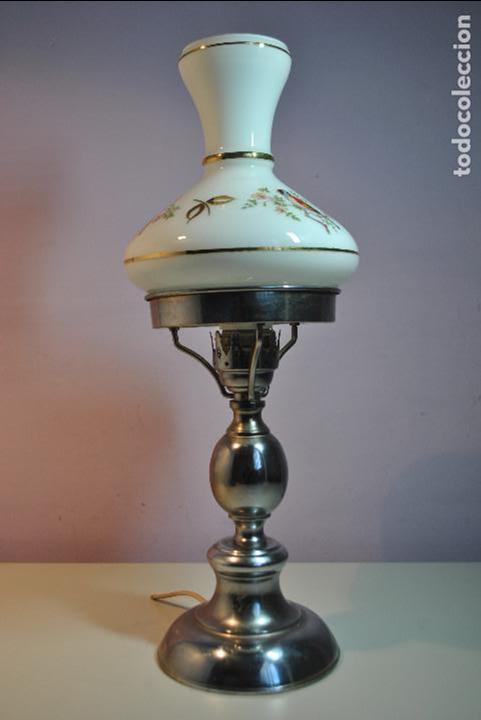 Antig&uuml;edades: Lampara de mesa con - Foto 2