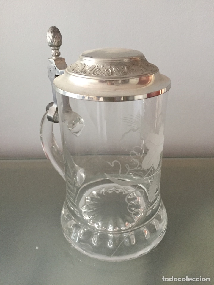 Antig&uuml;edades: Jarra de cerveza de cristal - Foto 2