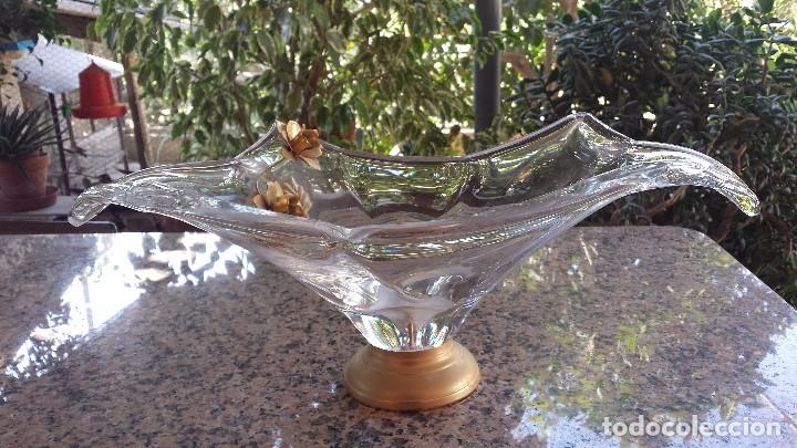 Antig&uuml;edades: antiguo centro de mesa de cristal - Foto 1