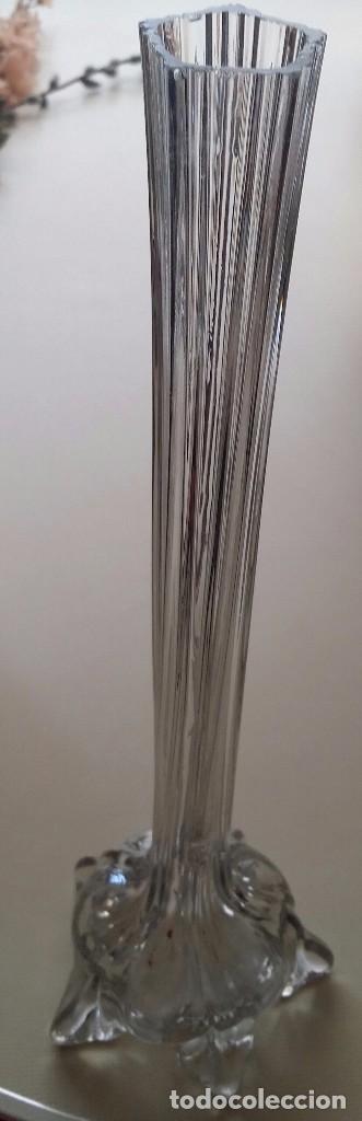 Antig&uuml;edades: JARRON VIOLETERO DE CRISTAL SOPLADO S. XIX