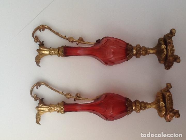 Antig&uuml;edades: Dos jarras de bronce y cristal Tallado - Foto 1