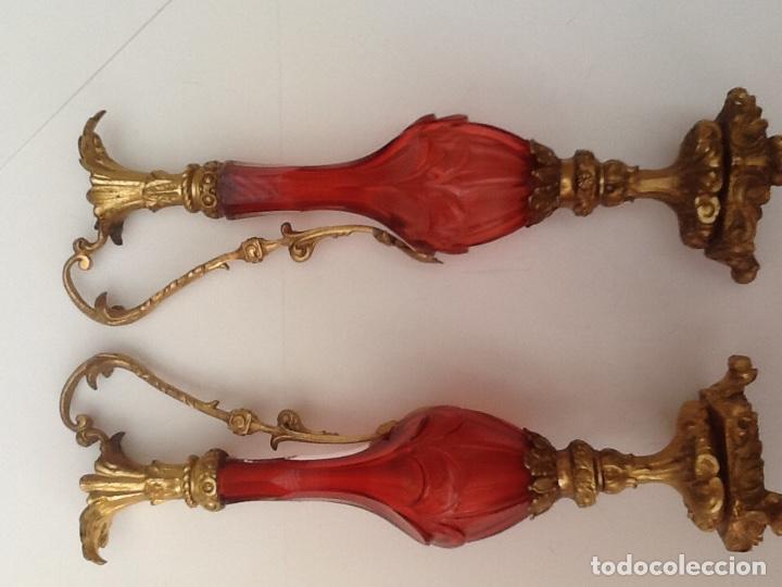 Antig&uuml;edades: Dos jarras de bronce y cristal Tallado - Foto 5