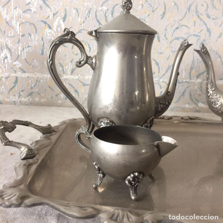 Antig&uuml;edades: PRECIOSO JUEGO DE CAF&Eacute; O T&Eacute; EN ALPACA - Foto 2