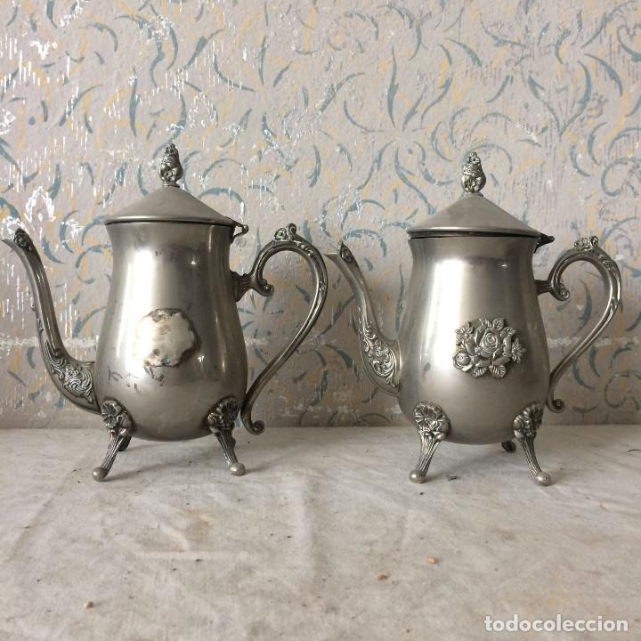 Antig&uuml;edades: PRECIOSO JUEGO DE CAF&Eacute; O T&Eacute; EN ALPACA - Foto 4