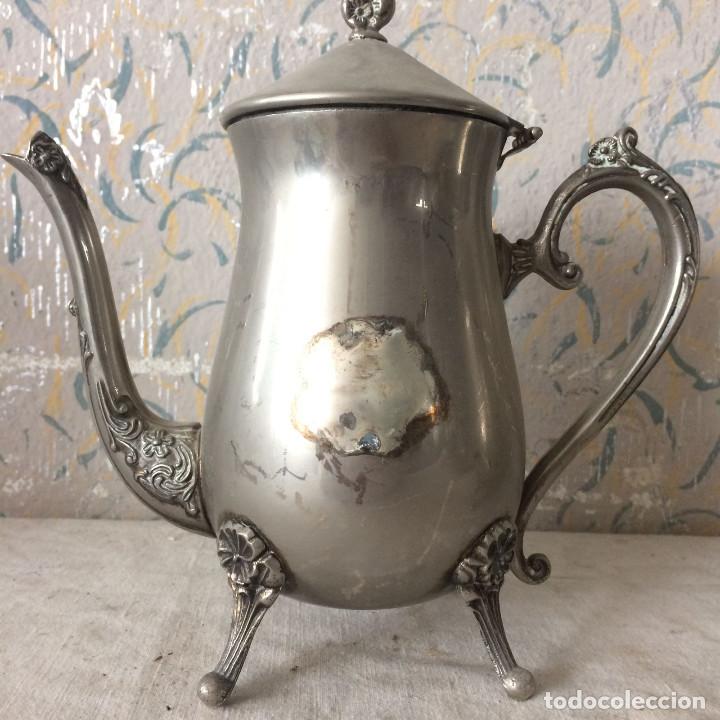 Antig&uuml;edades: PRECIOSO JUEGO DE CAF&Eacute; O T&Eacute; EN ALPACA - Foto 5
