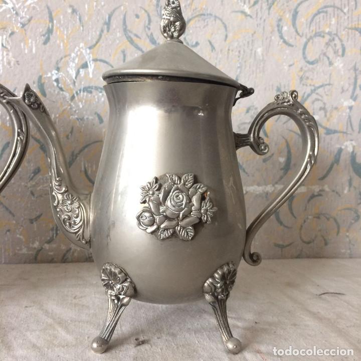 Antig&uuml;edades: PRECIOSO JUEGO DE CAF&Eacute; O T&Eacute; EN ALPACA - Foto 6