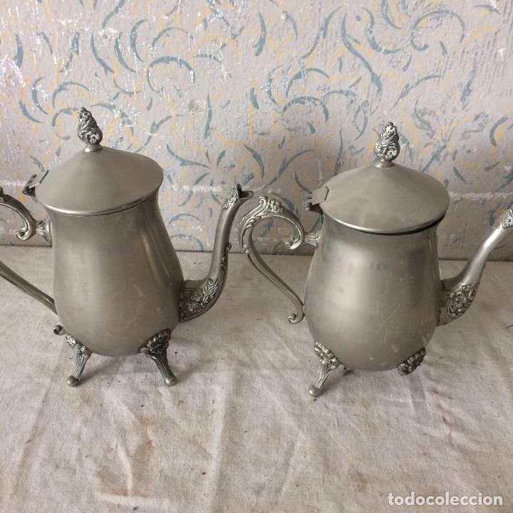 Antig&uuml;edades: PRECIOSO JUEGO DE CAF&Eacute; O T&Eacute; EN ALPACA - Foto 7