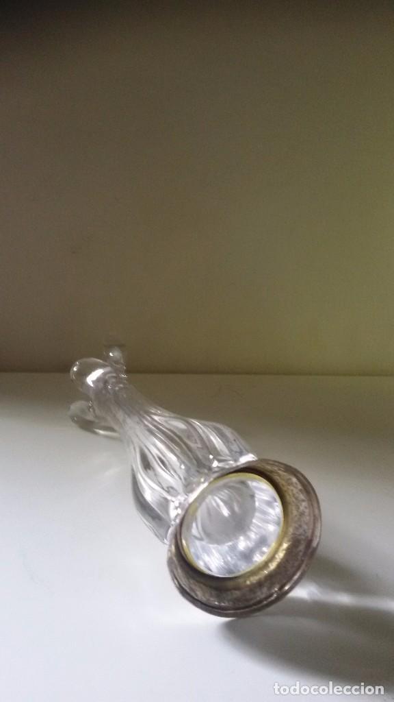 Antig&uuml;edades: Florero violetero de cristal y plata - Foto 4