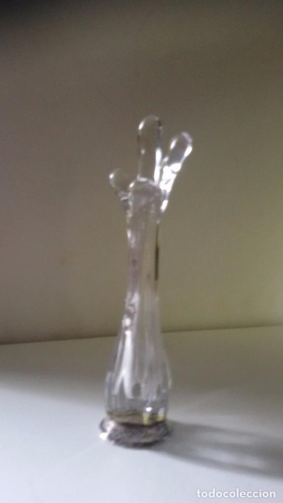 Antig&uuml;edades: Florero violetero de cristal y plata - Foto 7
