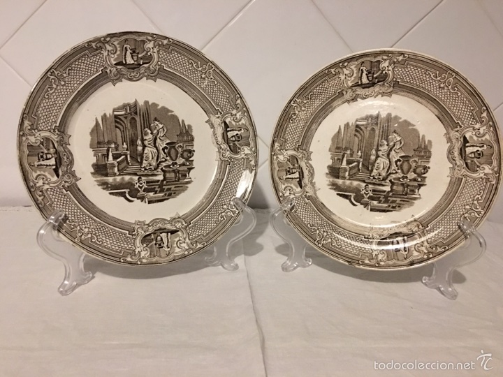 Antig&uuml;edades: Pareja de platos de Cardiff - Foto 1