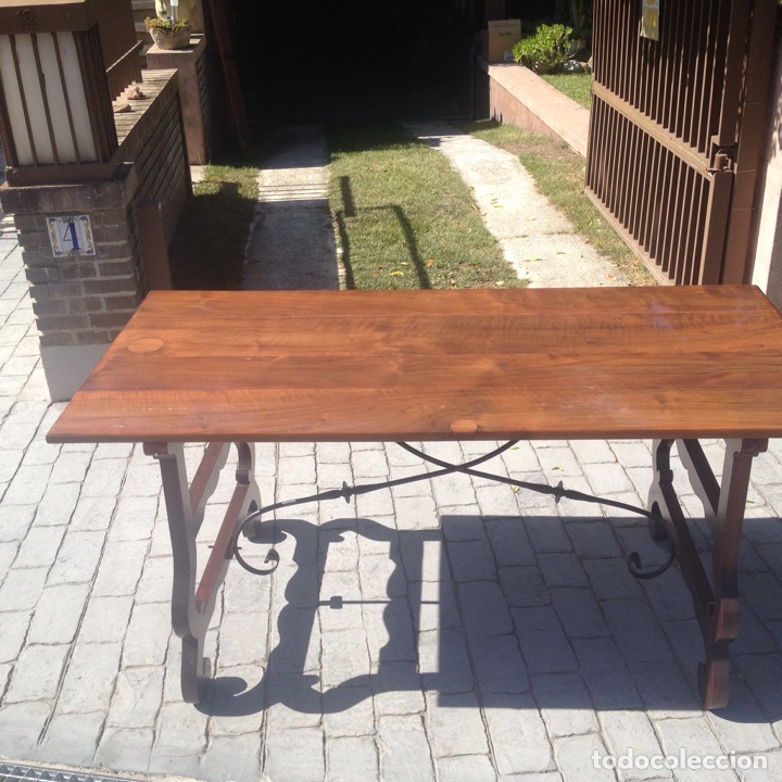 Antig&uuml;edades: Mesa de caoba 167x67x79 - Foto 3