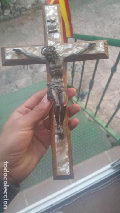 Antig&uuml;edades: ANTIGUO CRUCIFIJO DE N&Aacute;CAR - Foto 7