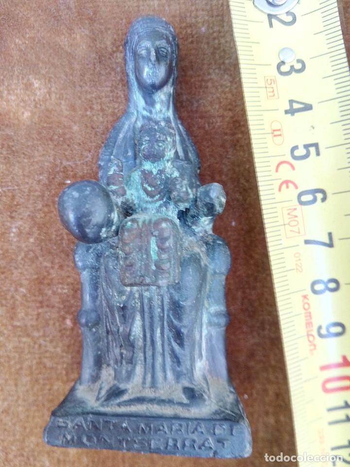 Antig&uuml;edades: Virgen de Montserrat antigua de bronce - Foto 4