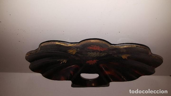 Antig&uuml;edades: CENTRO MESA MADERA FLORES - Foto 3