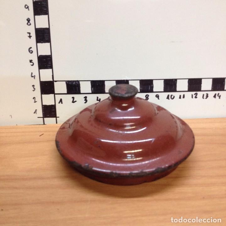 Antig&uuml;edades: TAPA OLLA ESMALTADA MARRON (L) - Foto 2