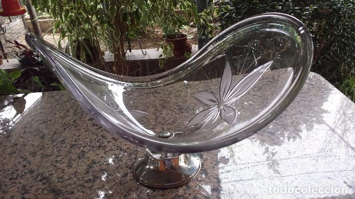 Antig&uuml;edades: antiguo centro de mesa de cristal - Foto 1