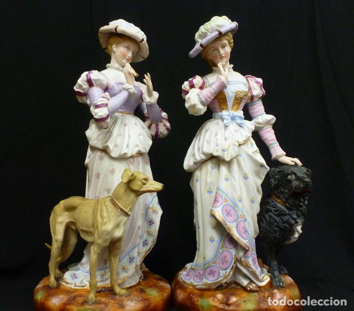 Antig&uuml;edades: GRAN PAREJA DE PORCELANA DE BISCUIT - Foto 3