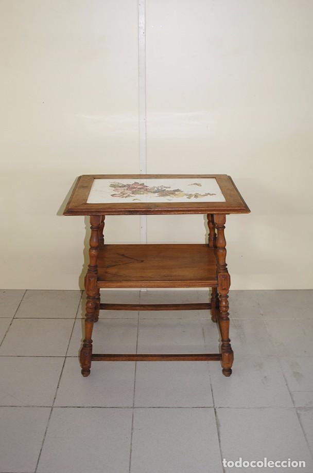 Antig&uuml;edades: MESA ANTIGUA CON ENCIMERA DE AZULEJOS - Foto 2