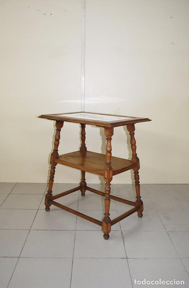 Antig&uuml;edades: MESA ANTIGUA CON ENCIMERA DE AZULEJOS - Foto 3