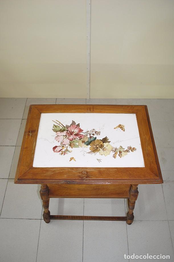 Antig&uuml;edades: MESA ANTIGUA CON ENCIMERA DE AZULEJOS - Foto 4