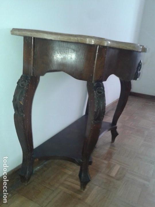 Antig&uuml;edades: MESA TALLA TAPA MARMOL - Foto 3