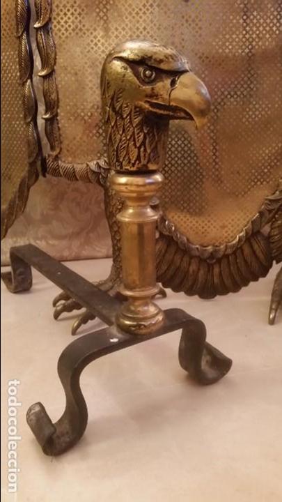 Antig&uuml;edades: MORILLOS Y SALVACHISPAS CHIMENEA BRONCE - Foto 4