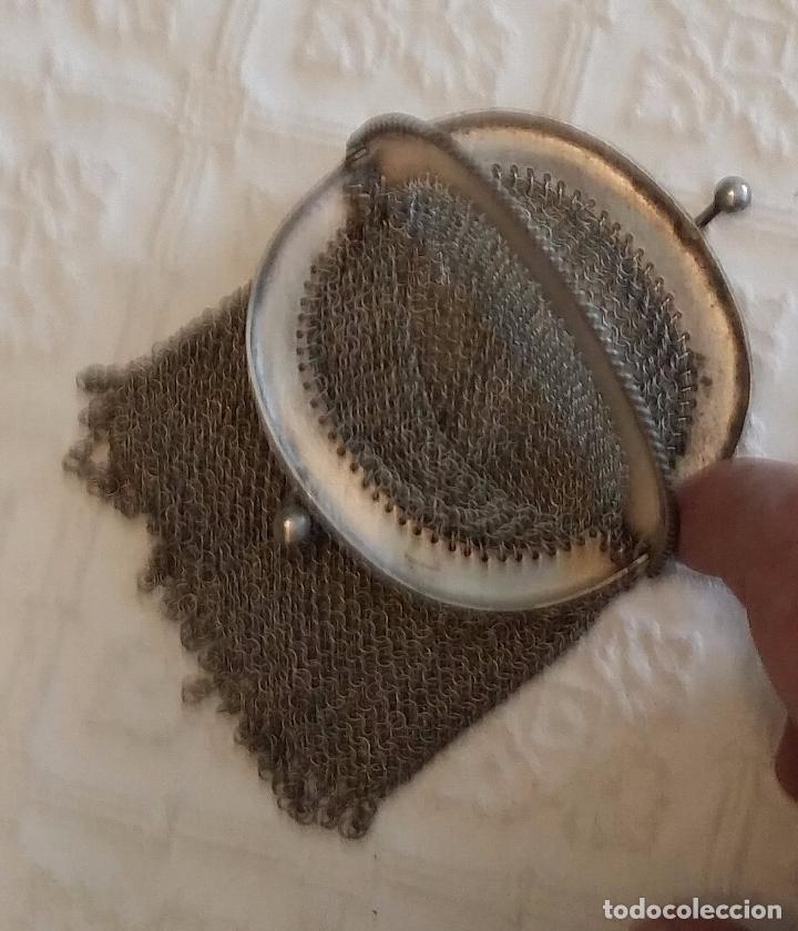 Antig&uuml;edades: Antiguo bolso monedero de malla - Foto 3