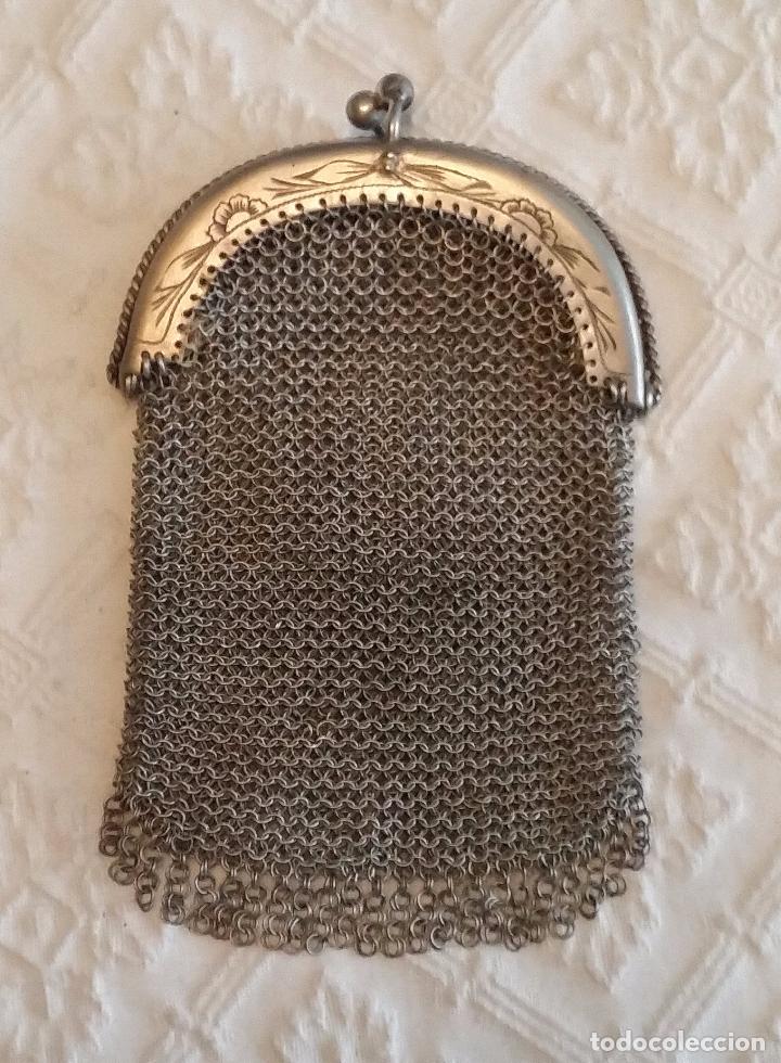 Antig&uuml;edades: Antiguo bolso monedero de malla - Foto 4