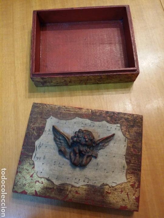 Antig&uuml;edades: PRECIOSA CAJA DE MADERA CON QUERUB&Iacute;N - Foto 2