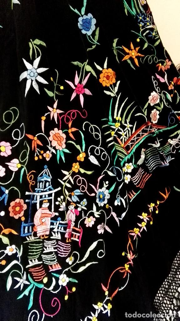 Antig&uuml;edades: Manton de Manila chinesco - Foto 8