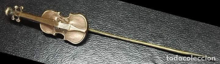 Antig&uuml;edades: Alfiler de solapa o corbata. Violin. - Foto 1