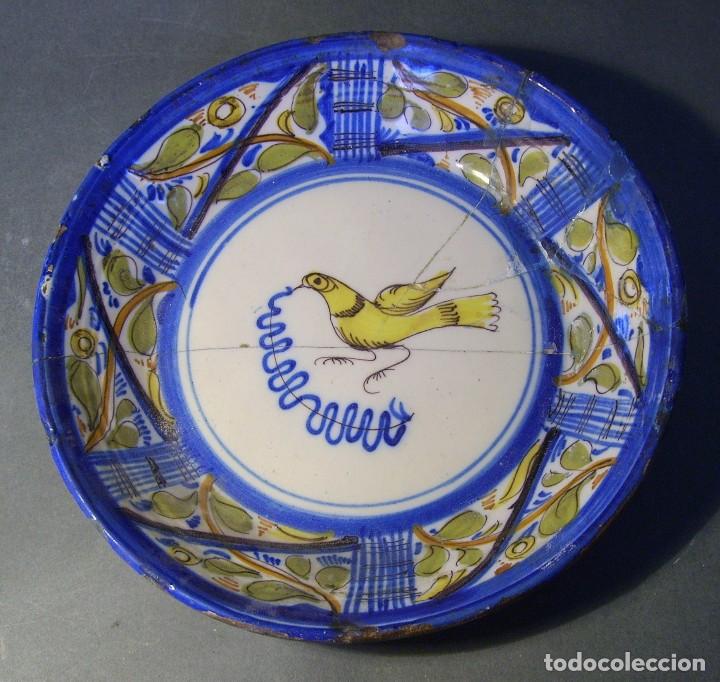 Antig&uuml;edades: PLATO  CER&Aacute;MICA  DE  MANISES  XIX - Foto 1