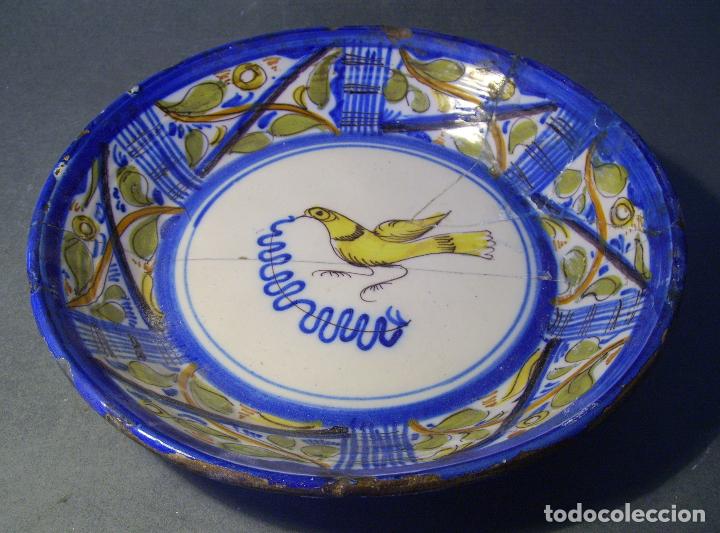 Antig&uuml;edades: PLATO  CER&Aacute;MICA  DE  MANISES  XIX - Foto 3