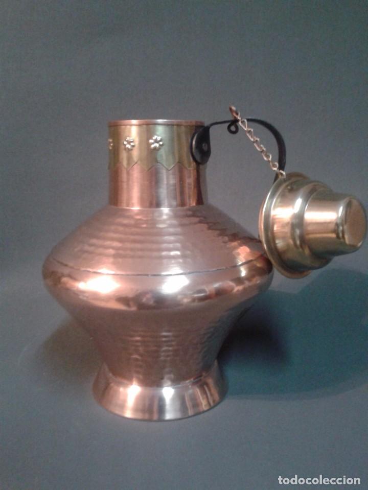Antig&uuml;edades: RECIPIENTE DE COBRE Y LAT&Oacute;N - Foto 2