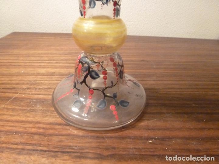 Antig&uuml;edades: JARRON DE CRISTAL PINTADO - Foto 6