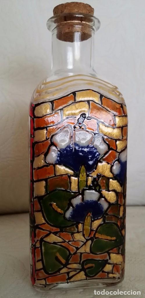 Antig&uuml;edades: BOTELLA ESMALTADA DE CRISTAL USA - Foto 4