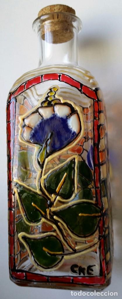 Antig&uuml;edades: BOTELLA ESMALTADA DE CRISTAL USA - Foto 5