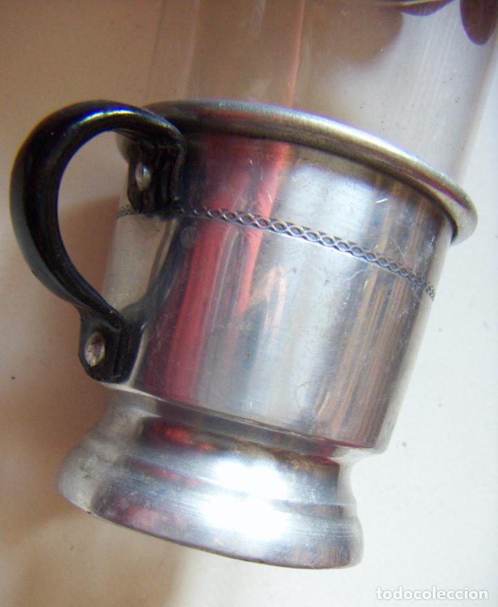 Antig&uuml;edades: TAZA DE ALUMINIO CON VASO DE CRISTAL - Foto 2