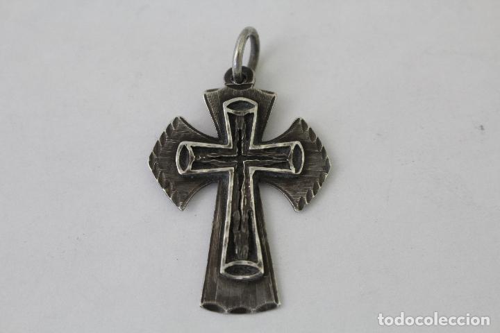 Antig&uuml;edades: cruz antigua en plata de ley - Foto 4
