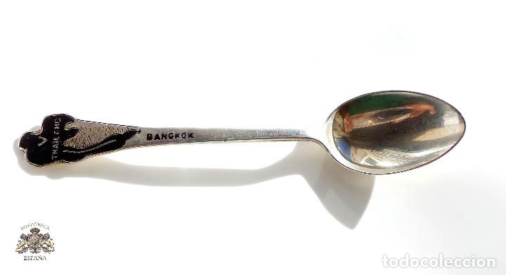 Antig&uuml;edades: CUCHARILLA DE PLATA DE BANGKOK - TAILANDIA - Foto 1