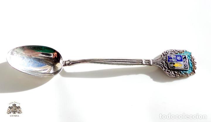 Antig&uuml;edades: CUCHARILLA DE PLATA ESCUDO DE LUGO - Foto 1