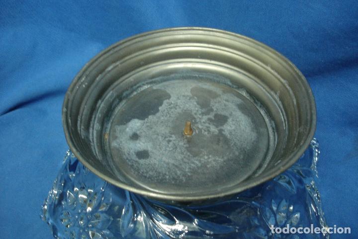 Antig&uuml;edades: ANTIGUO GRAN CENTRO DE MESA DE CRISTAL Y BASE DE METAL?? - Foto 4