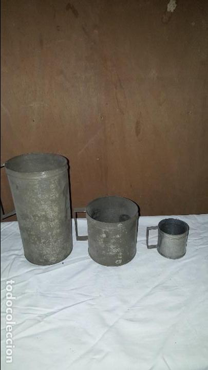 Antig&uuml;edades: TRIO DE VASOS medidas - Foto 1