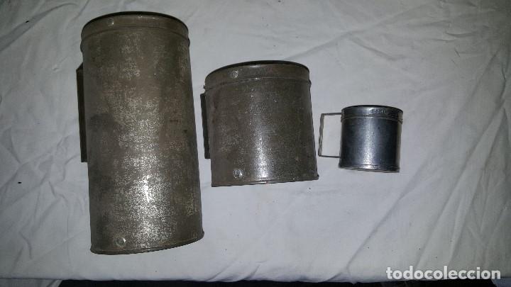 Antig&uuml;edades: TRIO DE VASOS medidas - Foto 2