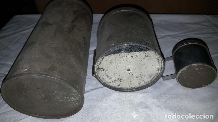 Antig&uuml;edades: TRIO DE VASOS medidas - Foto 3