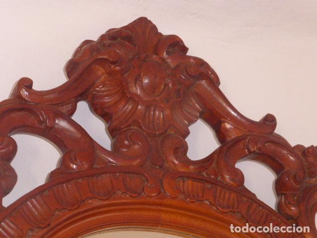 Antig&uuml;edades: ANTIGUO ESPEJO DE MADERA TALLADA - Foto 4