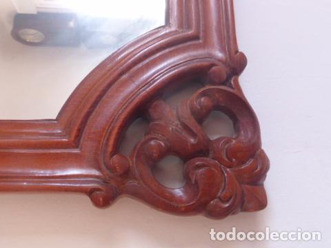 Antig&uuml;edades: ANTIGUO ESPEJO DE MADERA TALLADA - Foto 6