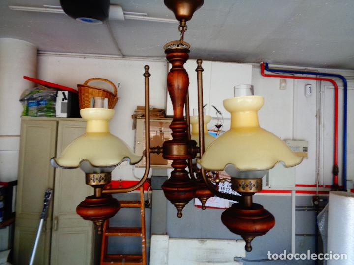 Antig&uuml;edades: Lampara con quinqu&eacute;s vintage - Foto 5