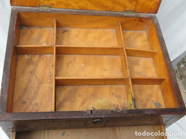 Antig&uuml;edades: ANTIGUO COSEDOR ISABELINO. MESA AUXILIAR. - Foto 11